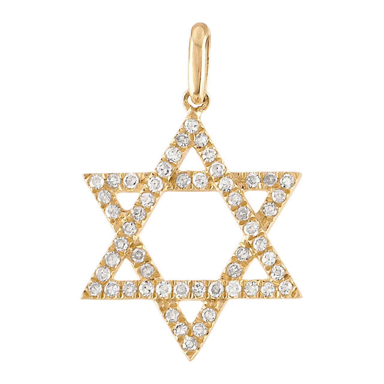 Diamond Star of David 14k Gold Charm